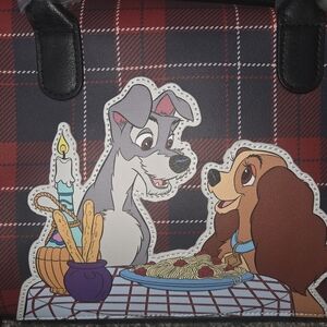 Loungefly Red Plaid Crossbody Bag with Cartoon Design